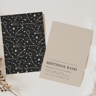 Fantasy Zodiac Stars Birthday Party Invite