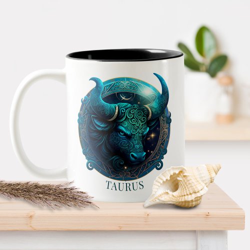 Fantasy Zodiac Symbol Bull Celestial Taurus Two_Tone Coffee Mug