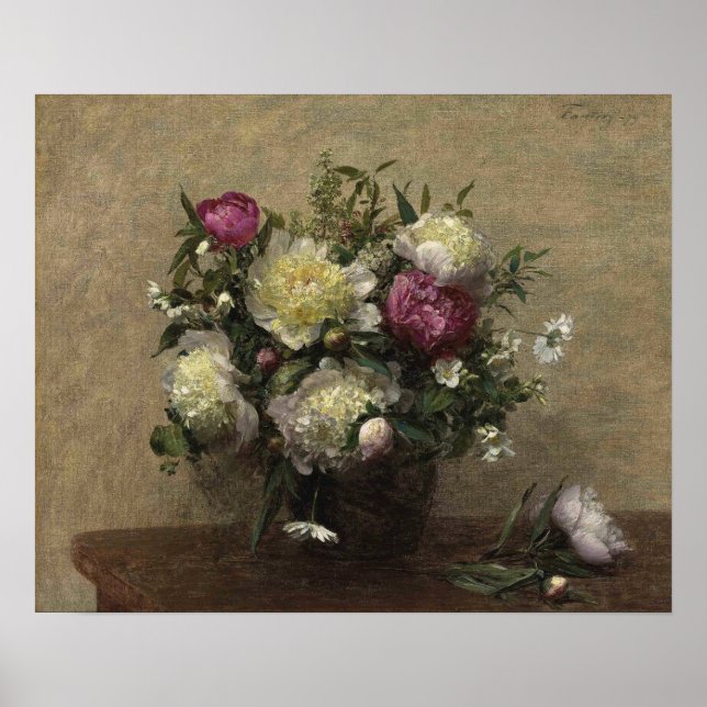 Fantin-Latour - Peonies Vase 1879 Poster (Front)