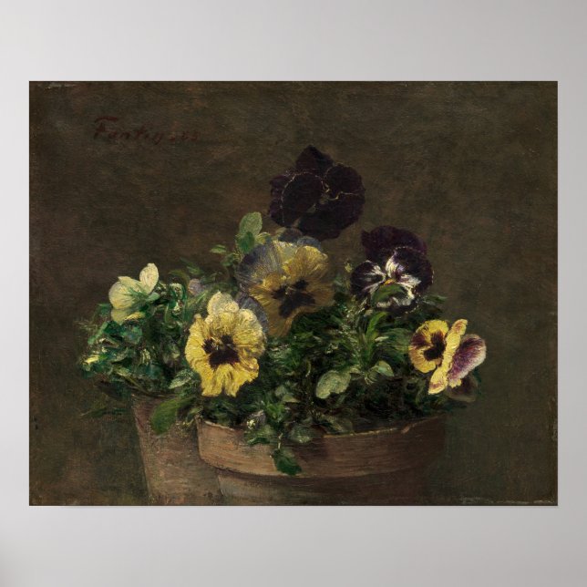 Fantin-Latour - Potted Pansies Poster (Front)