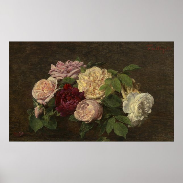 Fantin-Latour - Roses De Nice On A Table A Poster (Front)