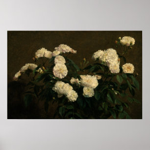 Fantin-Latour - Still Life Of White Roses Poster