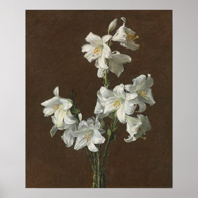 Fantin-Latour - White Lilies Poster (Front)