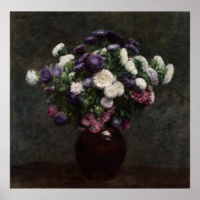 Fantin-Latour's Asters in a Vase  Poster (Front)