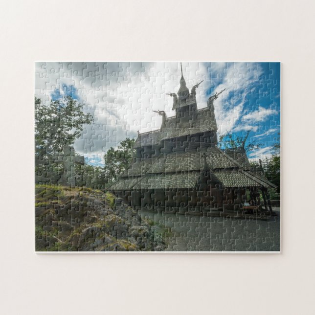 Fantoft Stave Church, Bergen, Norway Jigsaw Puzzle (Horizontal)