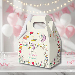 Fantsy unicorns kids birthday favor boxes