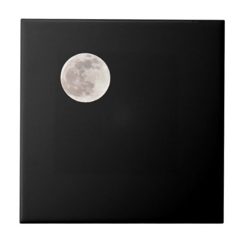 Far Away Full Moon Ceramic Tile