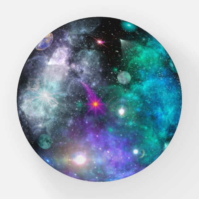 Far Away Galaxy Glass Paperweight (Front)