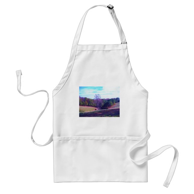 Far Away Horse in a Purple Field Adult Apron (Front)