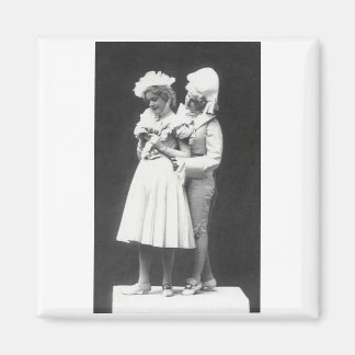 Far away shot of romantic couple in love magnet