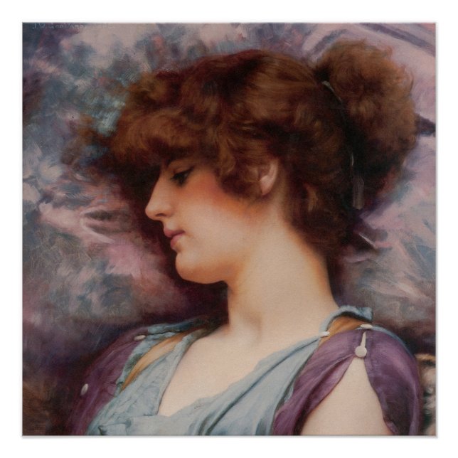 Far Away Thoughts by John William Godward Poster (Front)