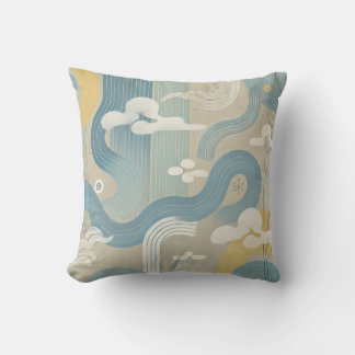 Far Eastern Duvet Design Throw Pillow