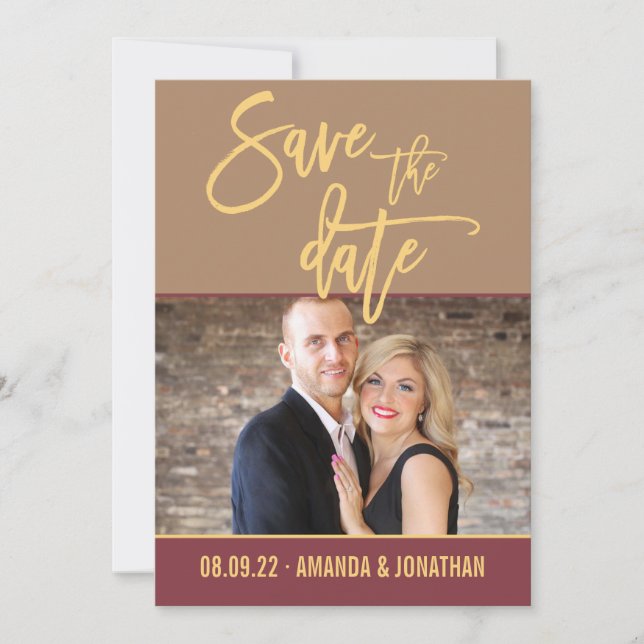Far Fetched colors Wedding Save the Date photo (Front)