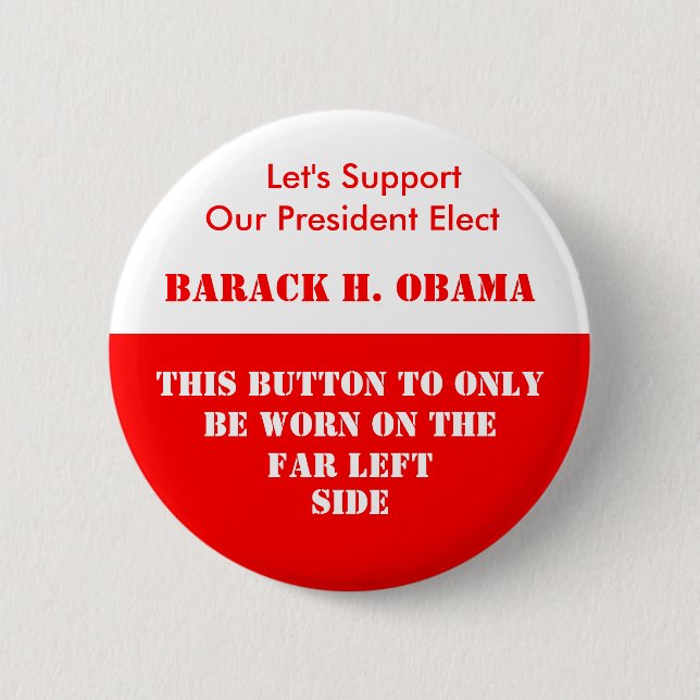 FAR LEFT SUPPORT PINBACK BUTTON (Front)