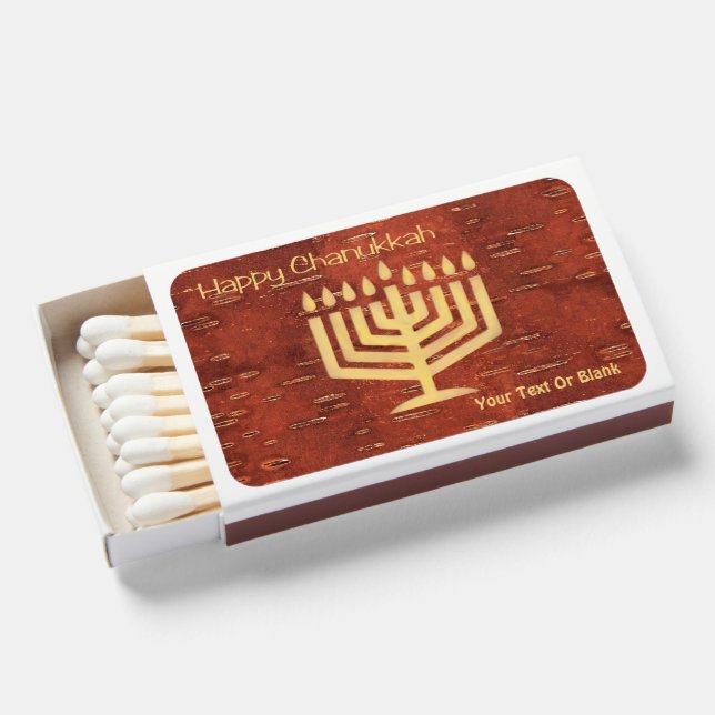 Far North Chanukkah - Inner Birch Bark  Matchboxes (Front Open)