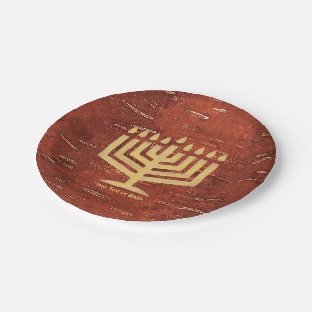 Far North Chanukkah - Inner Birch Bark Paper Plates (Angled)
