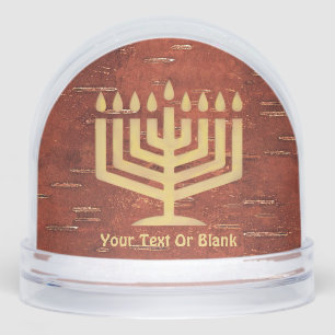 Far North Chanukkah - Inner Birch Bark Snow Globe