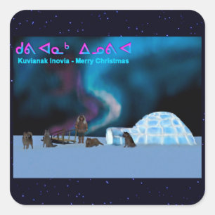 Far North Christmas Square Sticker