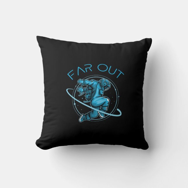 Far Out Astronaut Space  Throw Pillow (Front)