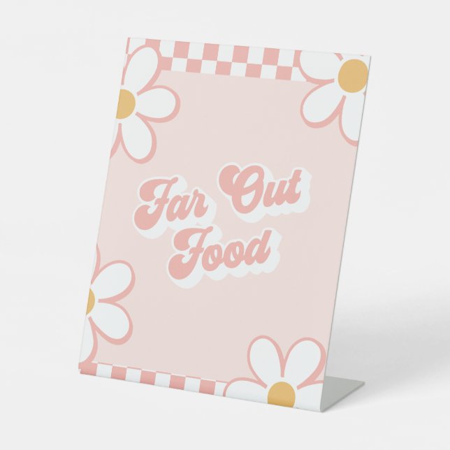 Far Out Food Groovy Baby Shower Food Sign (Front)