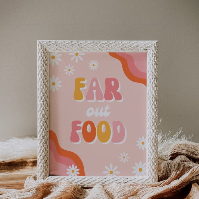 Far Out Food Sign | Groovy Party Sign (Creator Uploaded)