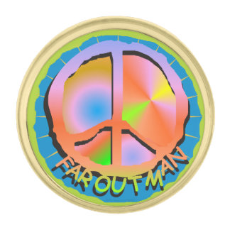 Far Out Man Gold Finish Lapel Pin