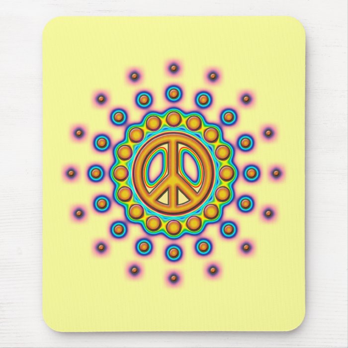 FAR OUT PEACE SIGN MOUSE PAD