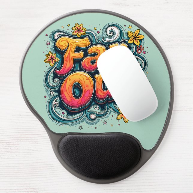 Far Out Retro 70s Psychedelic Groovy Hippie Gel Mouse Pad (Left Side)