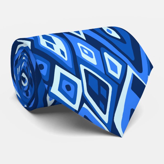 Far Out Retro Abstract Two-side Printed Tie (Rolled)