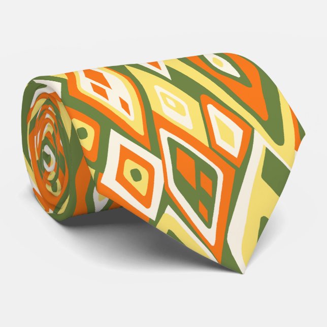 Far Out Retro Abstract Two-sided Tie (Rolled)