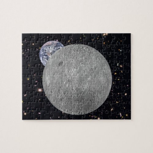 Far Side of the Moon Earth Starry Sky Jigsaw Puzzle