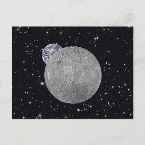 Far Side of the Moon Earth Starry Sky Postcard