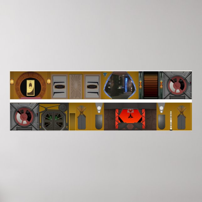 Far Space Station Promenade Diorama background Poster (Front)