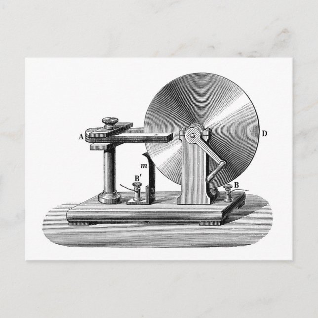 Faraday disk generator postcard (Front)