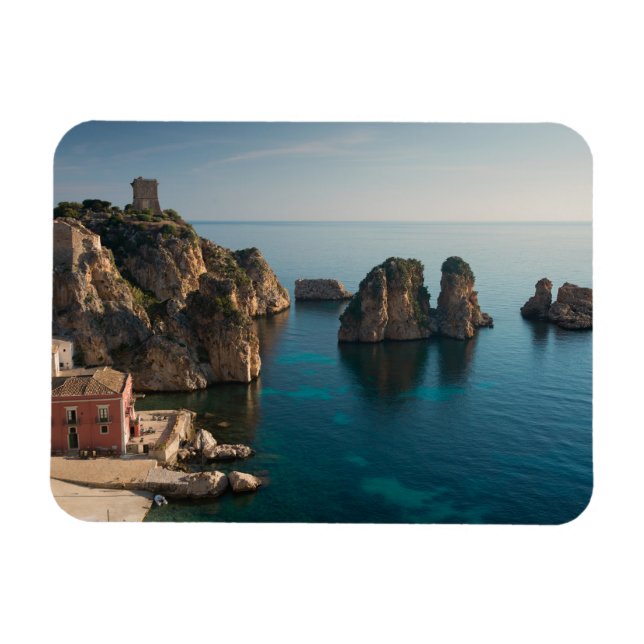 Faraglioni and Tonnara in Scopello, Sicily Magnet (Horizontal)