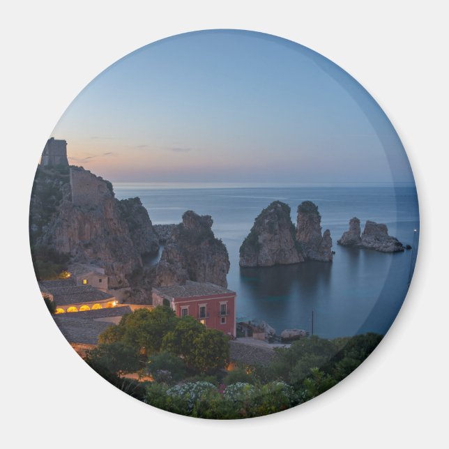 Faraglioni and Tonnara in Scopello, Sicily Magnet (Front)