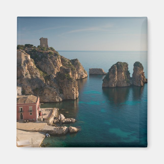 Faraglioni and Tonnara in Scopello, Sicily Magnet (Front)