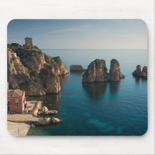 Faraglioni and Tonnara in Scopello, Sicily Mouse Pad