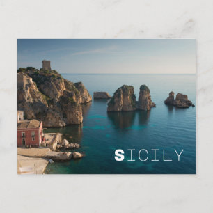 Faraglioni and Tonnara in Scopello, Sicily Postcard
