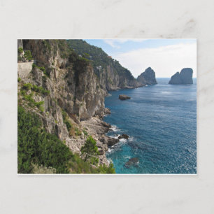 Faraglioni Rock formation on island Capri Postcard