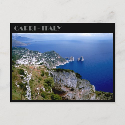 Faraglioni Rocks and Sorrento peninsula Capri Postcard