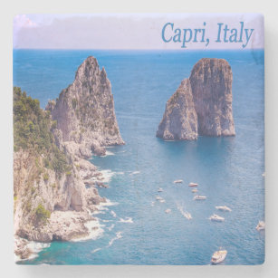 Faraglioni Rocks , Capri Italy Stone Coaster