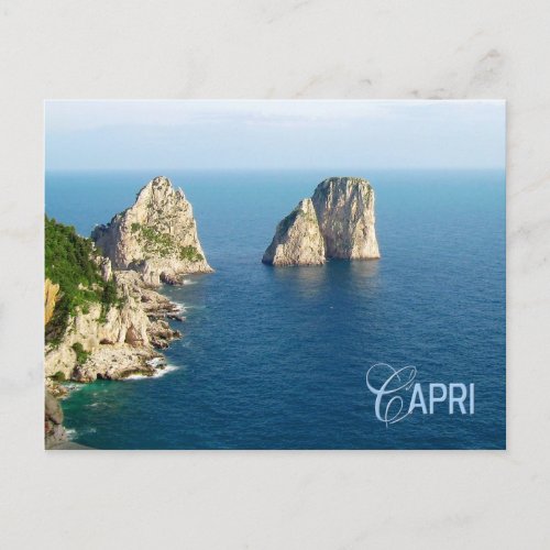 Faraglioni stacks Capri Italy Postcard