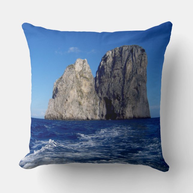Faraglioni Stacks, Isle of Capri - Naples - Italy Throw Pillow (Front)