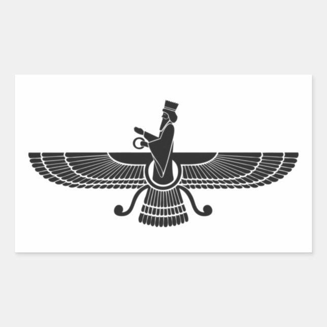 Faravahar Rectangular Sticker (Front)