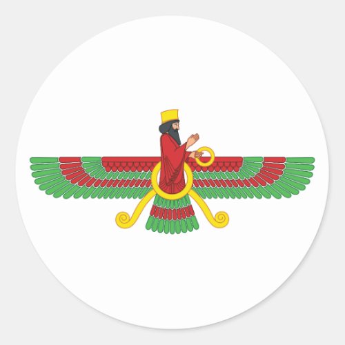 Faravahar Symbol Classic Round Sticker