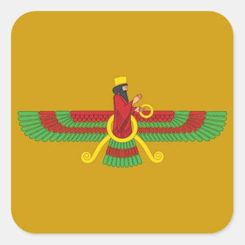 Faravahar Symbol Square Sticker