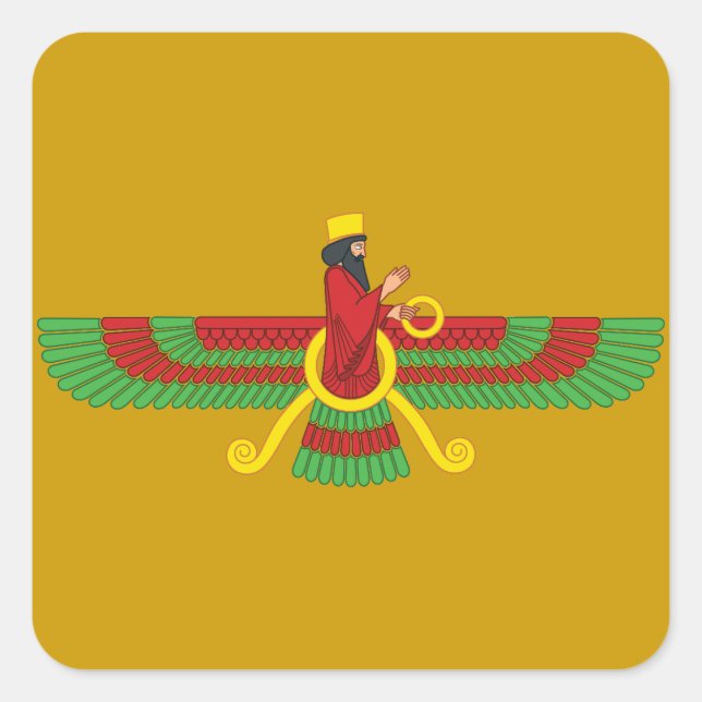 Faravahar Symbol Square Sticker (Front)
