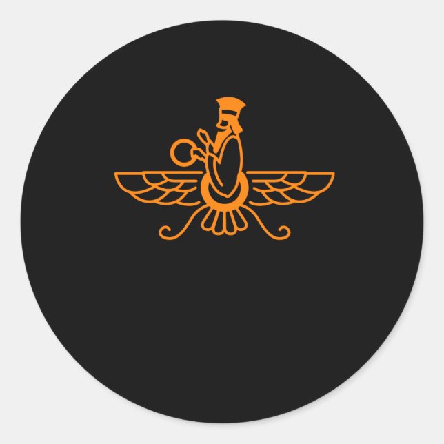 Faravahar Zarathustra Symbol Sign Iran T-Shirt Classic Round Sticker (Front)