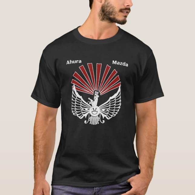 Faravahar Zoroastrianism Zarathustra Symbol philos T-Shirt (Front)